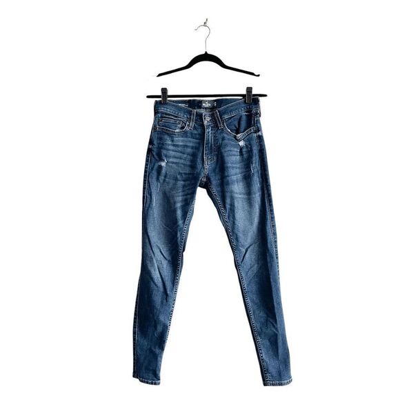 Hollister Womens Denim Advanced Stretch Distressed Super Skinny Jeans Blue 28 - Picture 2 of 11